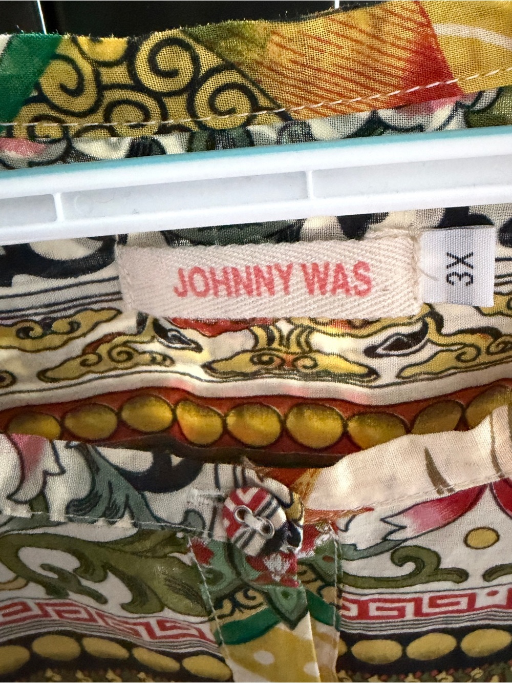 Johnny Was -Golden Dragon Tunic Blouse Mixed Print Size 3x NWOT - Picture 3 of 3